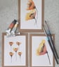 "Sunrise Poppies" Hand-Painted Watercolour Cards (Set of 3)