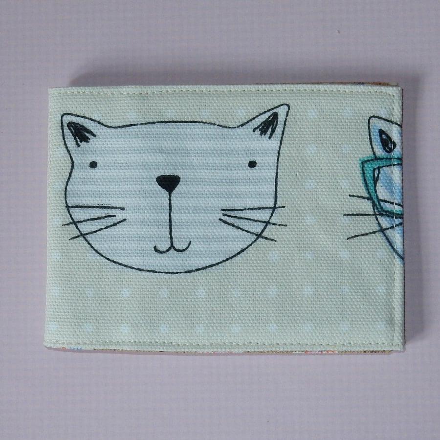 Card wallet cat faces