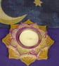 Small Lotus Flower Coffee and Purple Tealight Holder - Handmade Stonecast