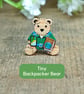 Backpacker Bear Pin, Handmade Travel Gift, Teddy Bear Brooch For Traveller - Image 9