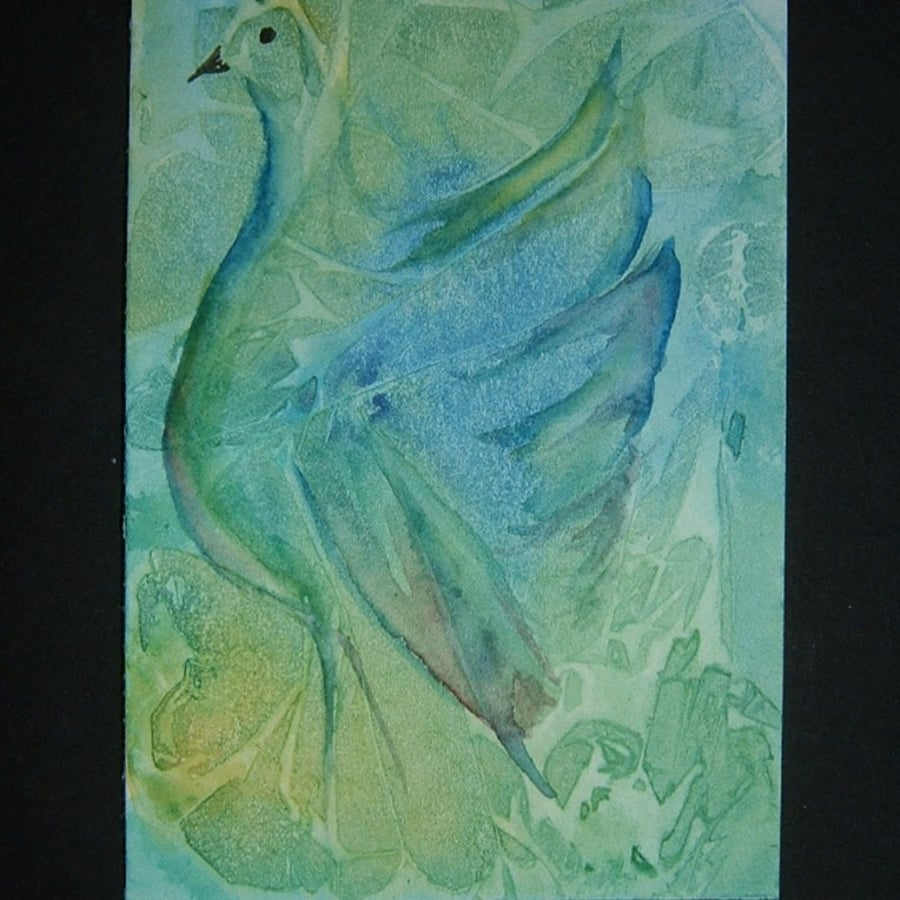 dove impressionist abstract art painting aceo ref 210