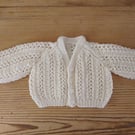 baby cardigan handmade for age 0-3 months.