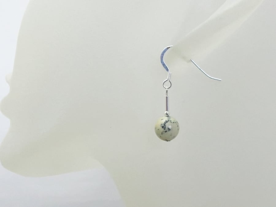 Genuine Natural Yellow Turquoise & Sterling Silver Dainty Earrings