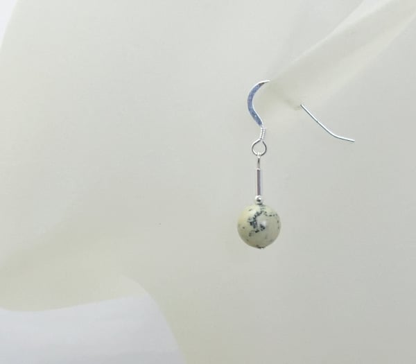 Genuine Natural Yellow Turquoise & Sterling Silver Dainty Earrings