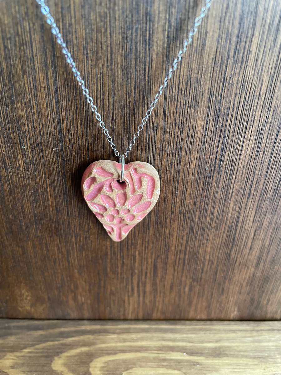 Summer Sale!  Pretty in pink heart necklace
