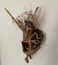 Wall Mounted Wood Vase for Dried Flowers, Handmade Rustic Wall Decor