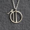 Tiny edge of the woods bird necklace