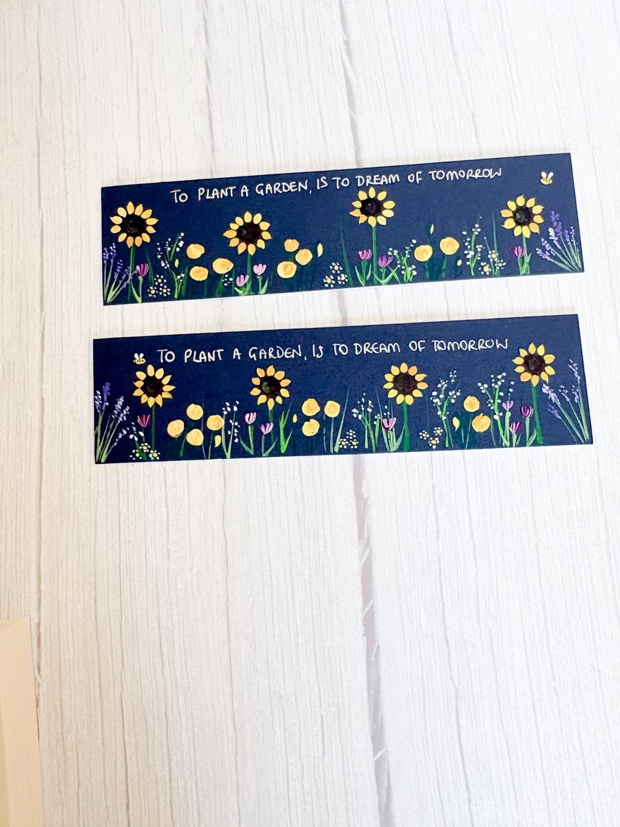 Hand Painted Sunflower Bookmark 