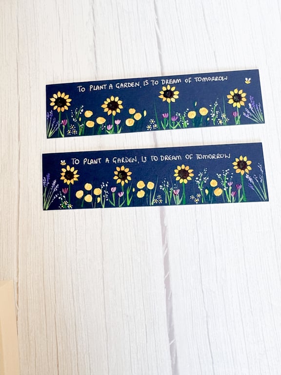 Hand Painted Sunflower Bookmark 