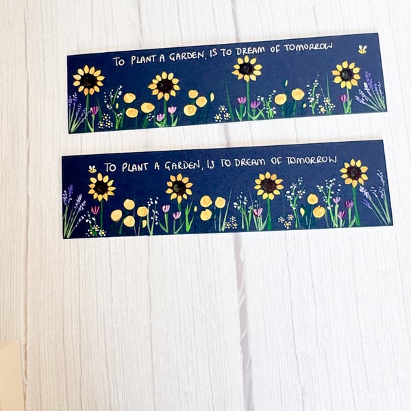 Hand Painted Sunflower Bookmark 