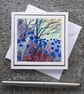 Cornflowers. Mini Blank Card. Handpainted Watercolour