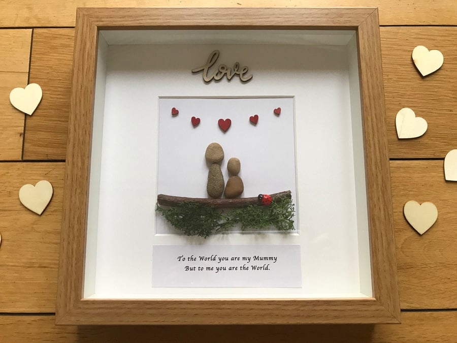Mother's Day Pebble Artwork Frame, Mother's Day Gift, Personalised Mother's Day 