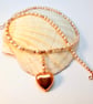 Freshwater Pearl Necklace, Copper Heart & Swarovski Crystals - Handmade In Devon - Image 2