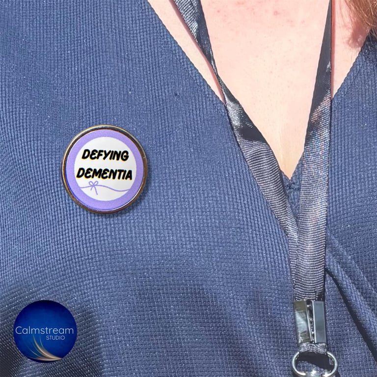 Dementia Support Badge Defying Dementia Pin Pale Purple Ribbon Style