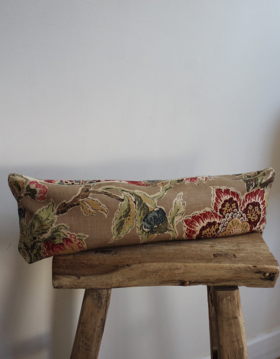 Brown floral linen knitting needle bag - postage inc