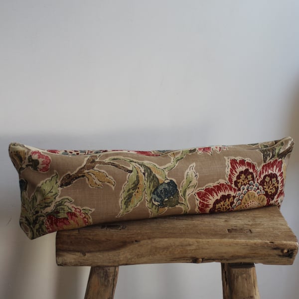 Brown floral linen knitting needle bag - postage inc