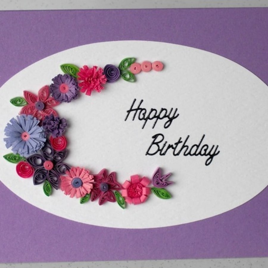 Quilled birthday card