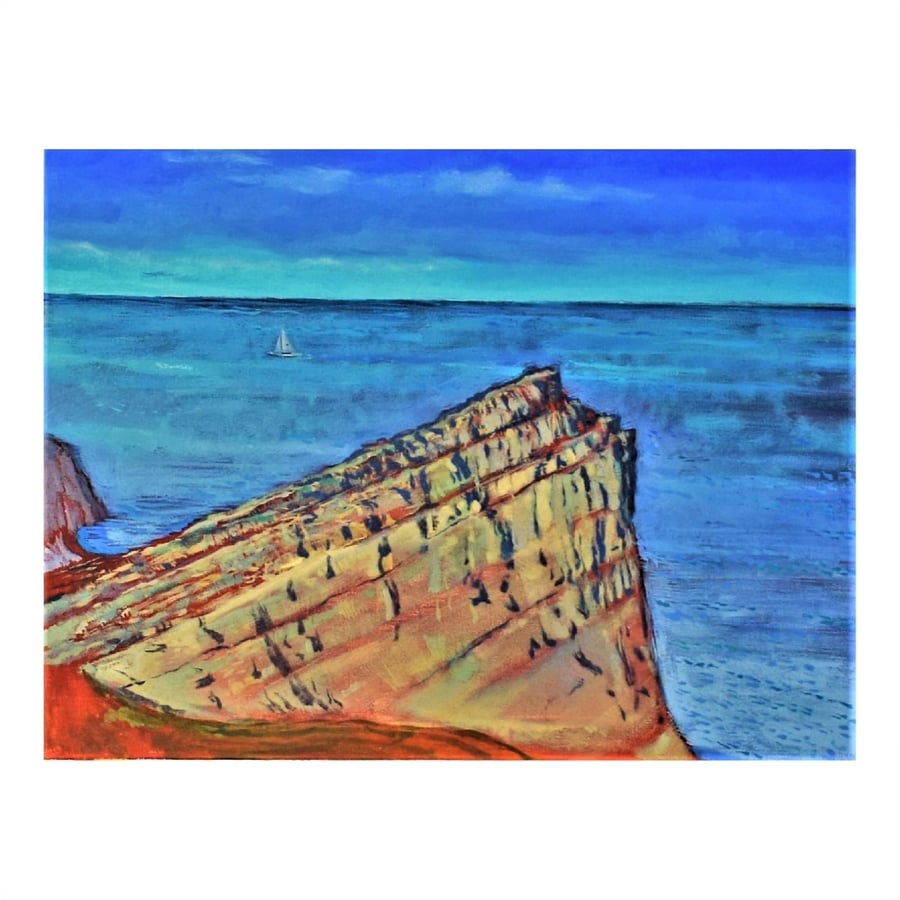 " Lands End " Original acrylic seascape painting