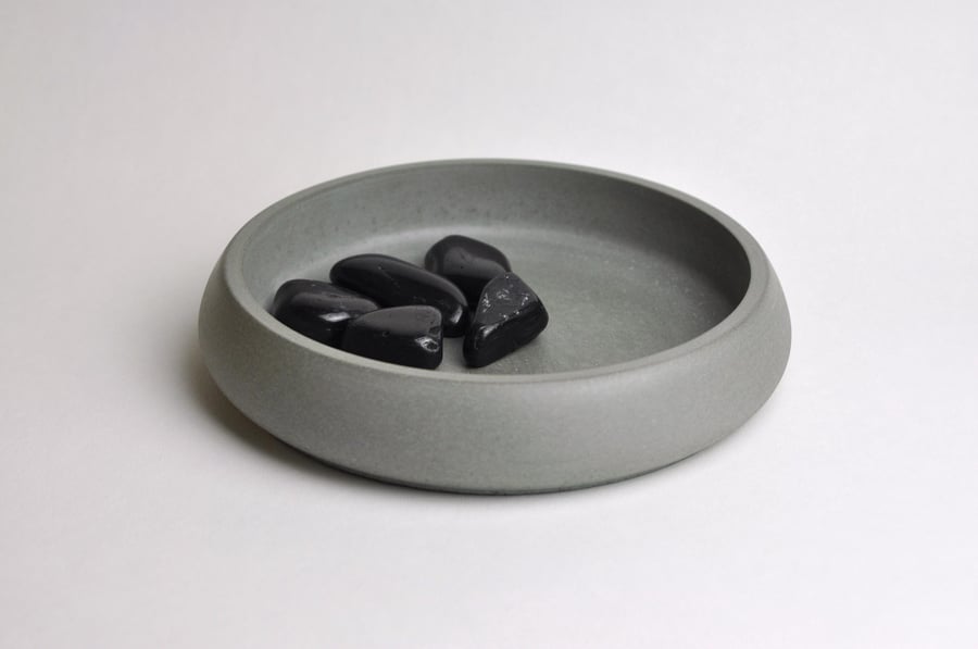 Concrete Bowl Handmade Steel BlueGrey Key Accessory Bowl Minimalist Home Decor M
