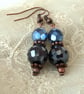 Dangly copper earrings with Preciosa® crystal - Image 3
