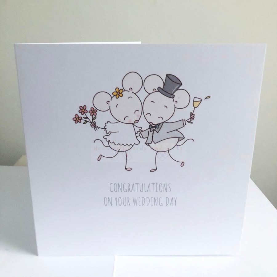 On Your Wedding Day Mice Mouse Card