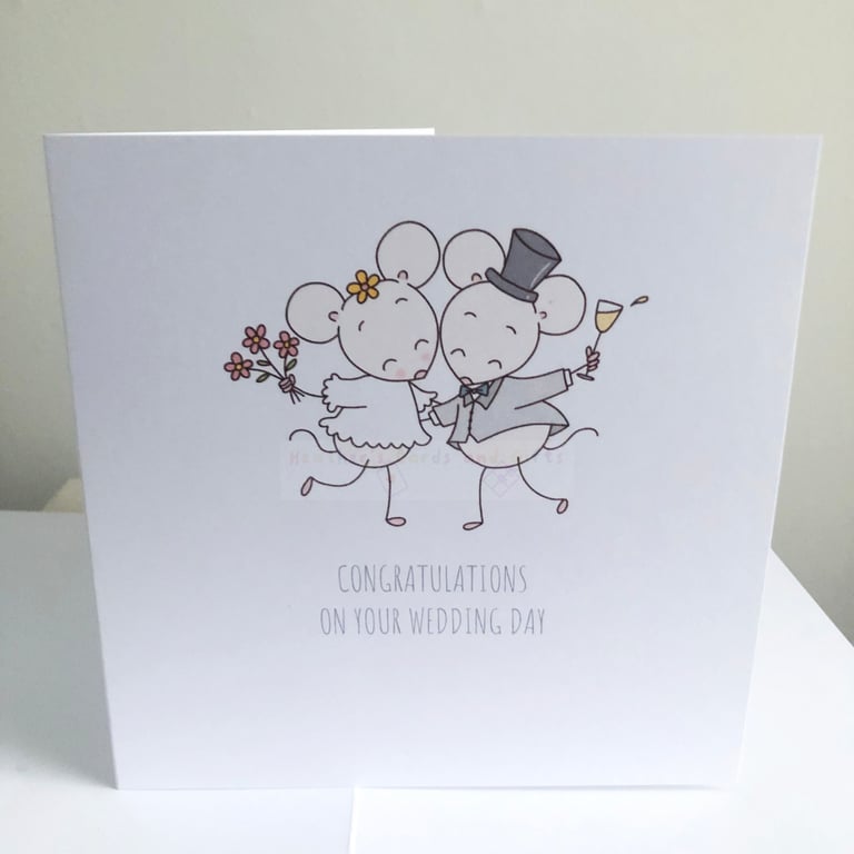 On Your Wedding Day Mice Mouse Card