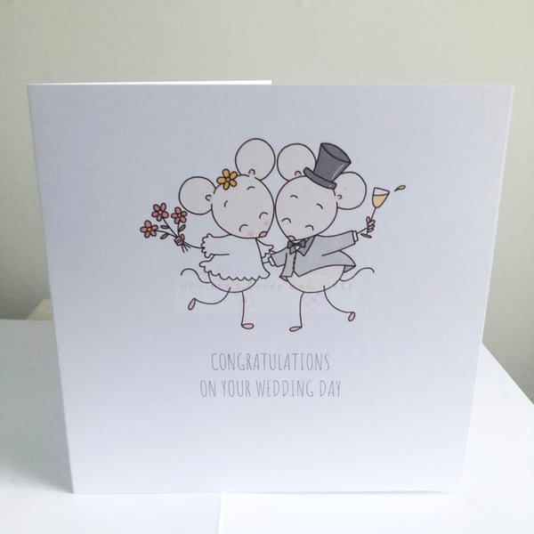 On Your Wedding Day Mice Mouse Card
