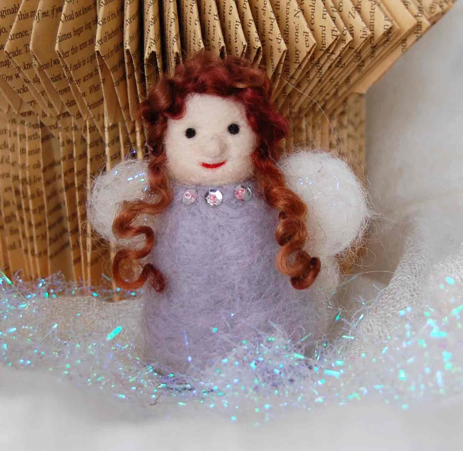 Needle Felted Angel Ornament 