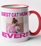 Personalised PHOTO - Best CAT Mum Ever Mug - Personalised Present For Cat Mum - Image 3