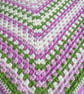 Crochet  Blanket   Granny Square  Pink Green and Cream - Image 2