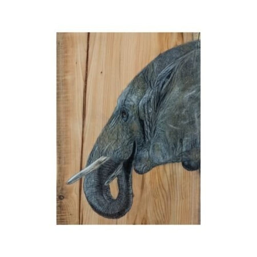 Elephant Giclee Print, Elephant Painting, A5 (unframed)