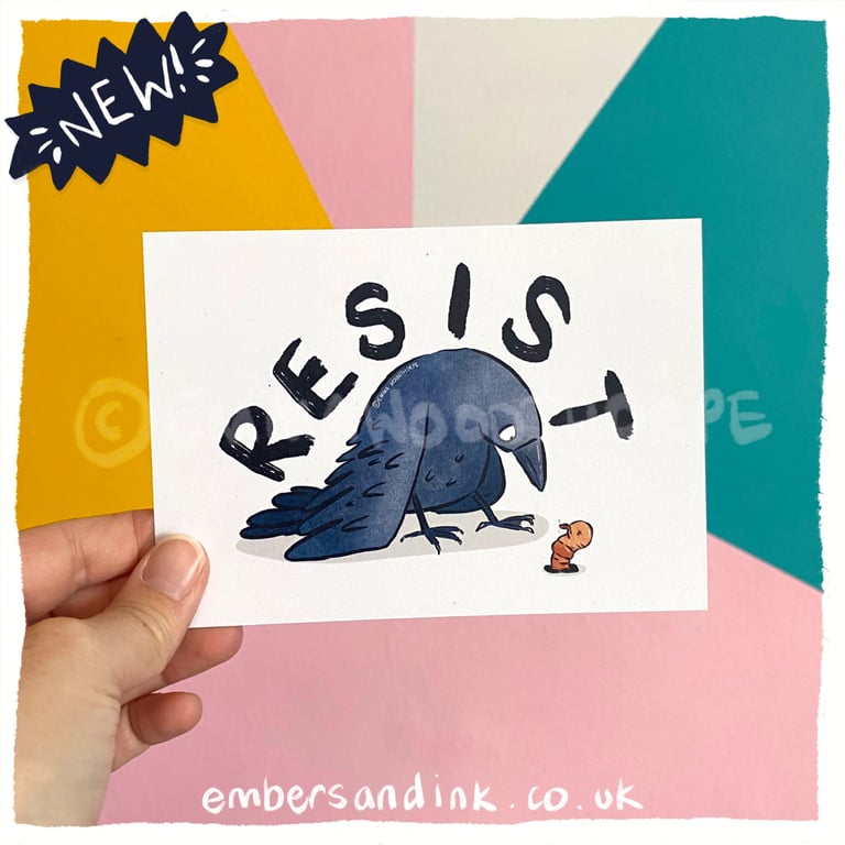 Resist A6 Postcard