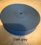 5 meters 1" (25mm) dark grey cotton bias binding  - Image 1
