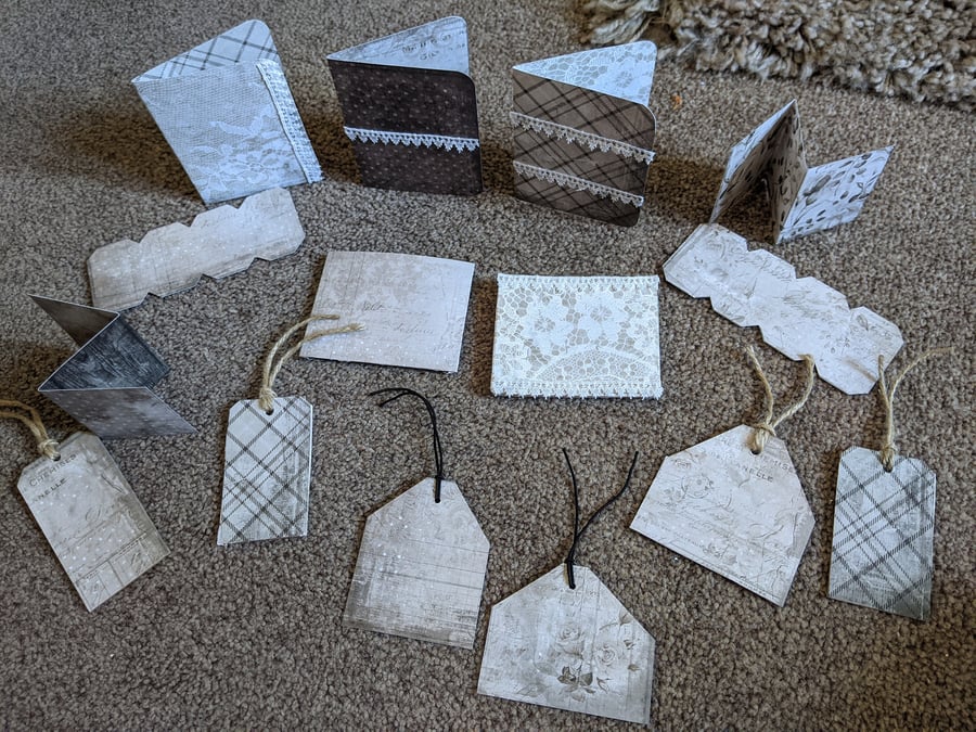 Tags and pockets ephemera pack, scrapbooking, journalling, card making, papercra