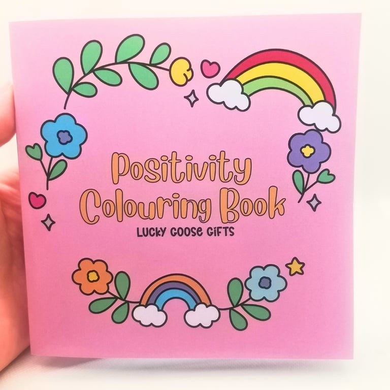 Positivity Colouring Book. Bold and Easy Colouring for Kids or Adults