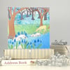 Birthday card - bluebell and deer in woodland