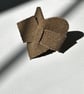 Upcycled Brown Leather Heart Ring & Mantra Pouch - Image 3