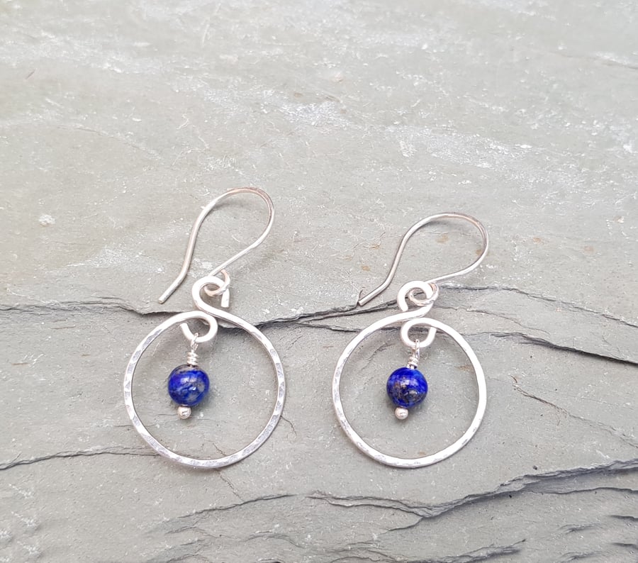 Lapis Lazuli and Sterling Silver Earrings