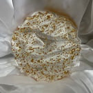 Clear Handmade Resin Coaster with Gold Leaf Accents