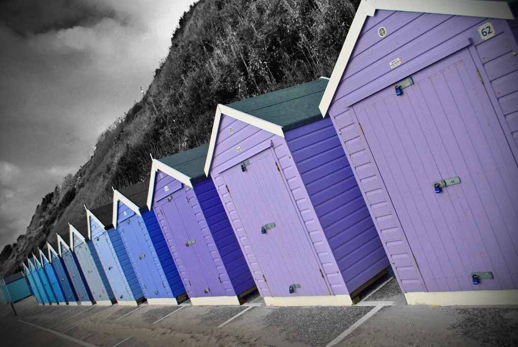 Bournemouth Beach Huts Dorset England UK 18"X12" Print