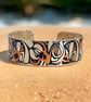 Tan jewellery bangle, abstract cuff bracelet. Can be personalised (829A)