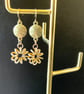 Gold Sparkle Flower Earrings. - Image 1