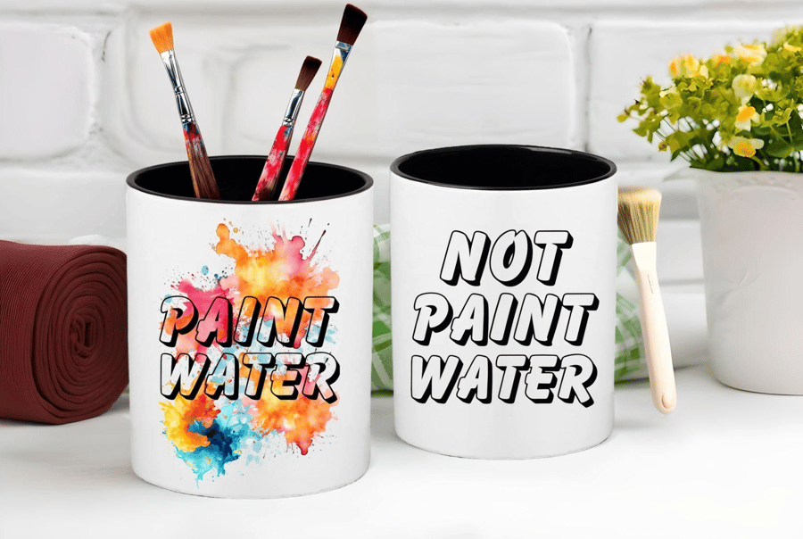 Set Of two Paint Pots - Paint Water & Not Paint Water Pots