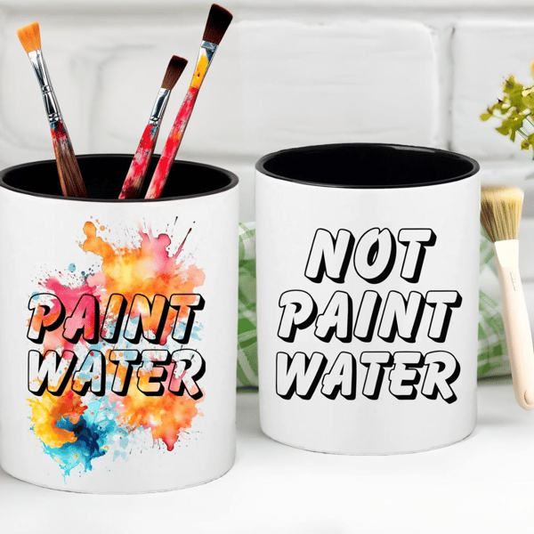 Set Of two Paint Pots - Paint Water & Not Paint Water Pots