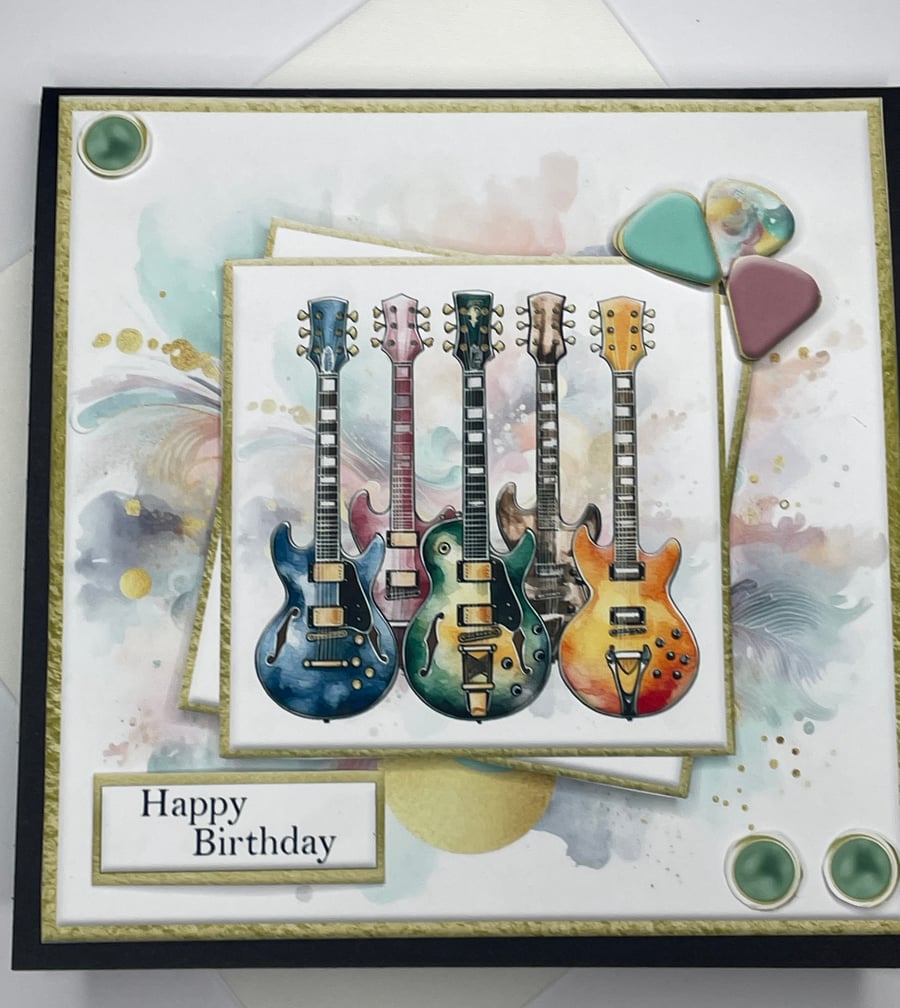 Electric guitar Happy Birthday card
