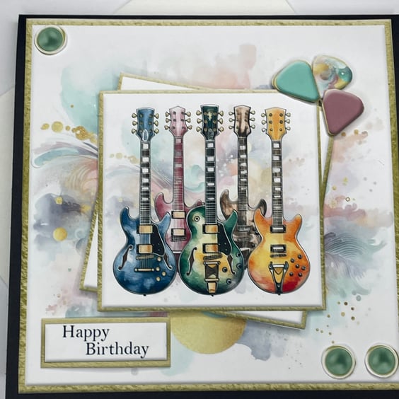 Electric guitar Happy Birthday card
