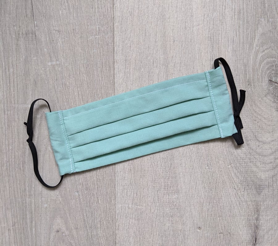 Mint Green Fabric Face Mask with adjustable elastic - Charity donation
