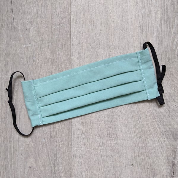 Mint Green Fabric Face Mask with adjustable elastic - Charity donation