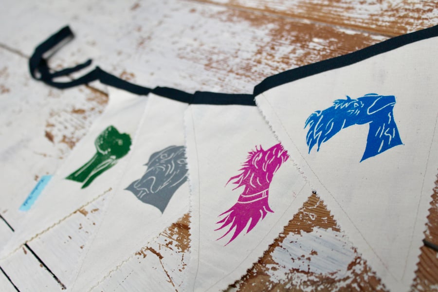 Hand Printed Dog Bunting