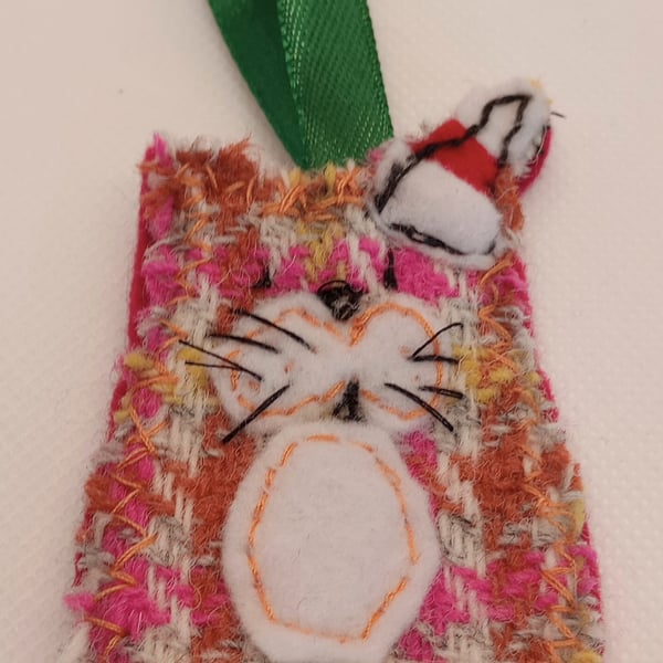 Cat Tweed Christmas tree decoration 
